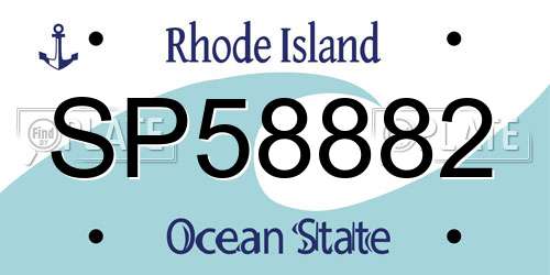 SP58882 Rhode Island License Plate