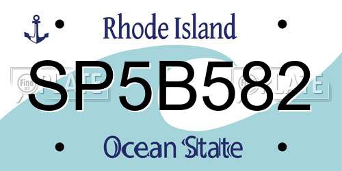 SP5B582 Rhode Island License Plate