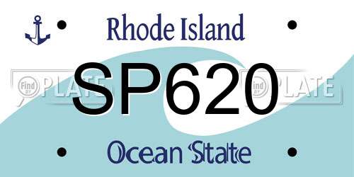 SP620 Rhode Island License Plate