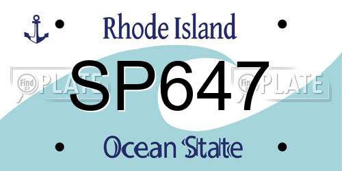 SP647 Rhode Island License Plate