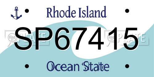 SP67415 Rhode Island License Plate