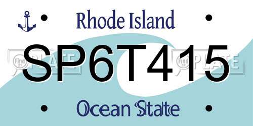 SP6T415 Rhode Island License Plate