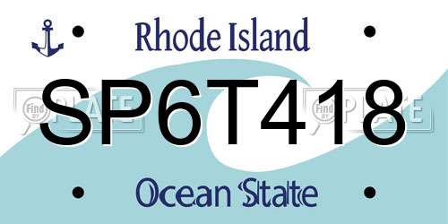 SP6T418 Rhode Island License Plate
