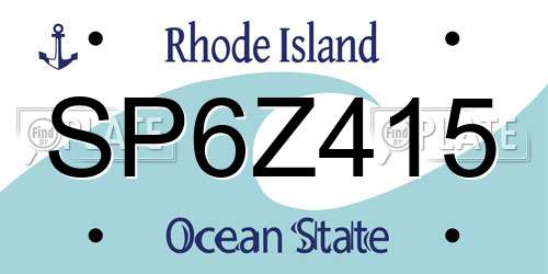SP6Z415 Rhode Island License Plate