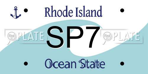 SP7 Rhode Island License Plate
