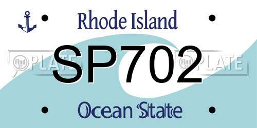 SP702 Rhode Island License Plate