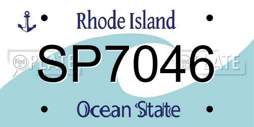 SP7046 Rhode Island License Plate