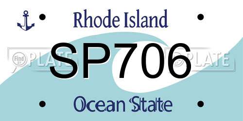 SP706 Rhode Island License Plate