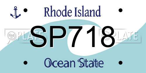 SP718 Rhode Island License Plate