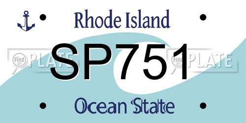 SP751 Rhode Island License Plate
