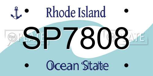 SP7808 Rhode Island License Plate