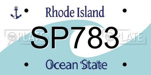 SP783 Rhode Island License Plate