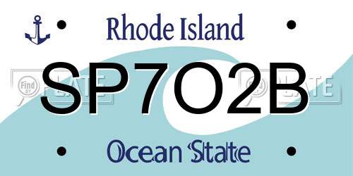 SP7O2B Rhode Island License Plate