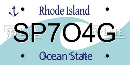 SP7O4G Rhode Island License Plate
