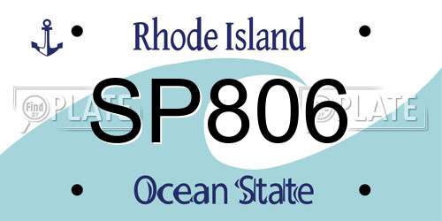 SP806 Rhode Island License Plate