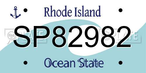 SP82982 Rhode Island License Plate