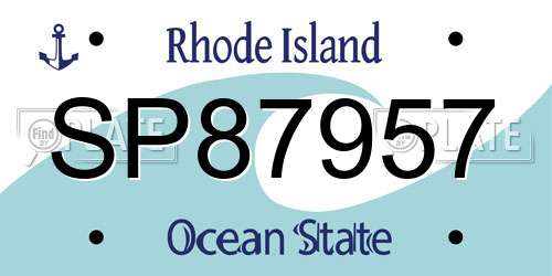 SP87957 Rhode Island License Plate