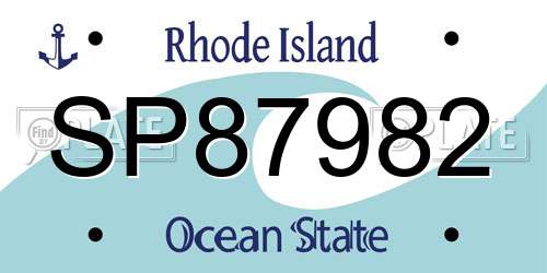 SP87982 Rhode Island License Plate