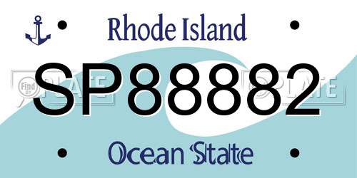 SP88882 Rhode Island License Plate