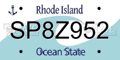 SP8Z952 Rhode Island License Plate