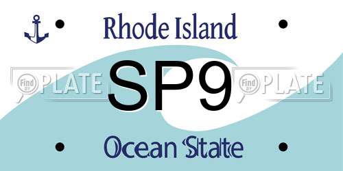 SP9 Rhode Island License Plate