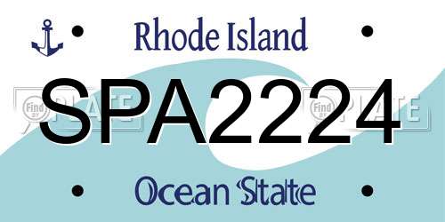 SPA2224 Rhode Island License Plate
