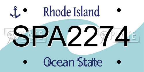 SPA2274 Rhode Island License Plate