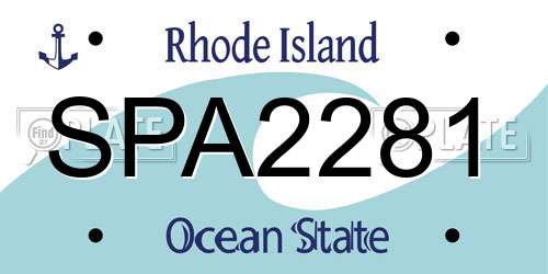 SPA2281 Rhode Island License Plate