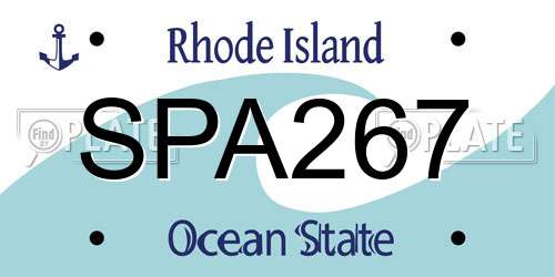 SPA267 Rhode Island License Plate