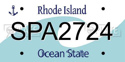 SPA2724 Rhode Island License Plate