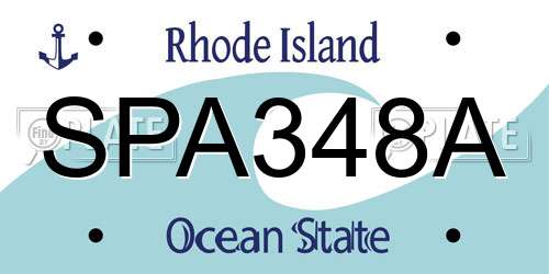 SPA348A Rhode Island License Plate