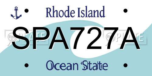 SPA727A Rhode Island License Plate
