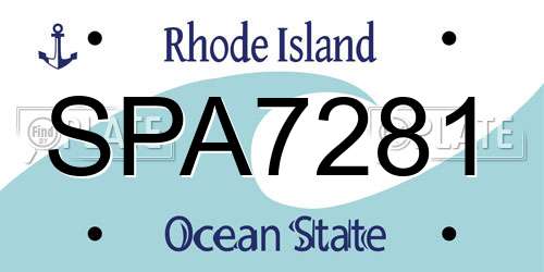 SPA7281 Rhode Island License Plate