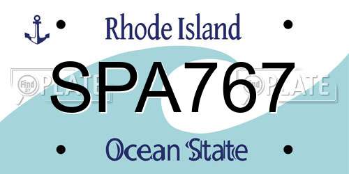 SPA767 Rhode Island License Plate