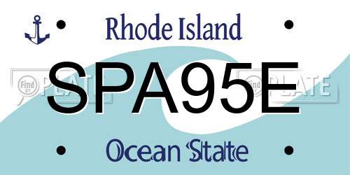 SPA95E Rhode Island License Plate