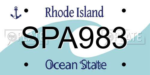 SPA983 Rhode Island License Plate