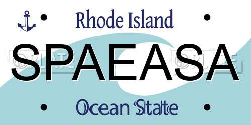 SPAEASA Rhode Island License Plate