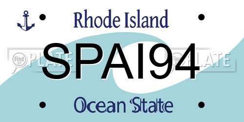 SPAI94 Rhode Island License Plate