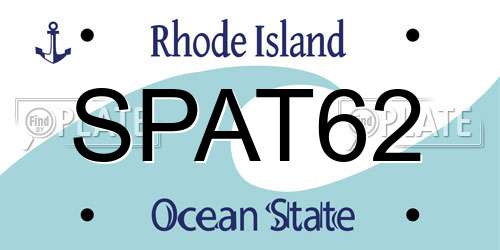 SPAT62 Rhode Island License Plate