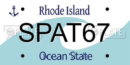 SPAT67 Rhode Island License Plate