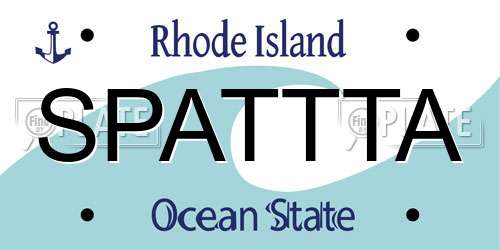 SPATTTA Rhode Island License Plate