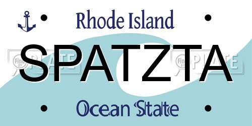 SPATZTA Rhode Island License Plate