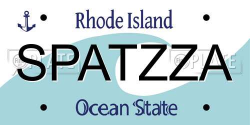 SPATZZA Rhode Island License Plate