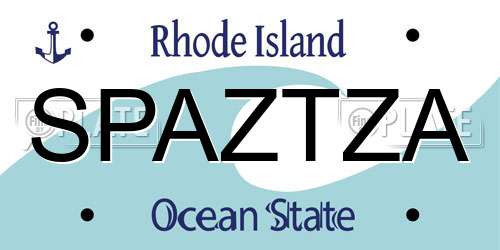 SPAZTZA Rhode Island License Plate