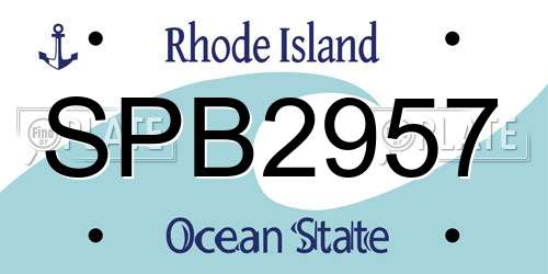 SPB2957 Rhode Island License Plate