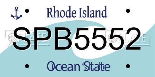SPB5552 Rhode Island License Plate
