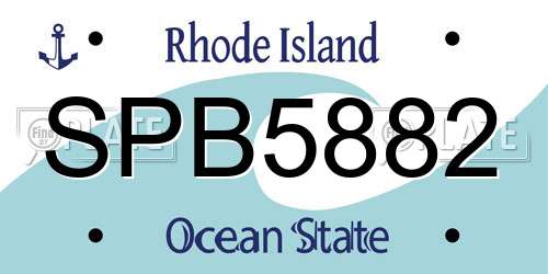 SPB5882 Rhode Island License Plate