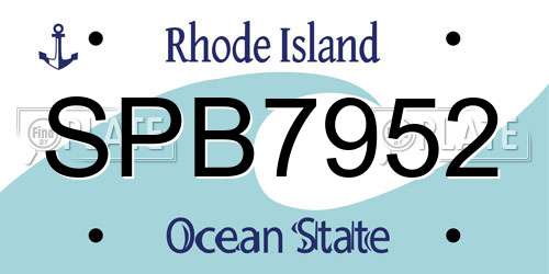 SPB7952 Rhode Island License Plate