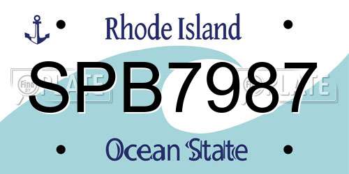 SPB7987 Rhode Island License Plate