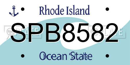 SPB8582 Rhode Island License Plate